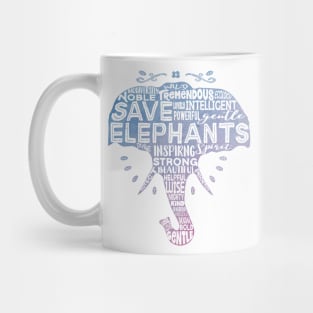 Save Elephants - Boho Watercolor Typography Mug